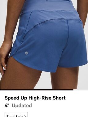 lululemon athletica Speed Up High-Rise 4" Short (Updated) — Blue